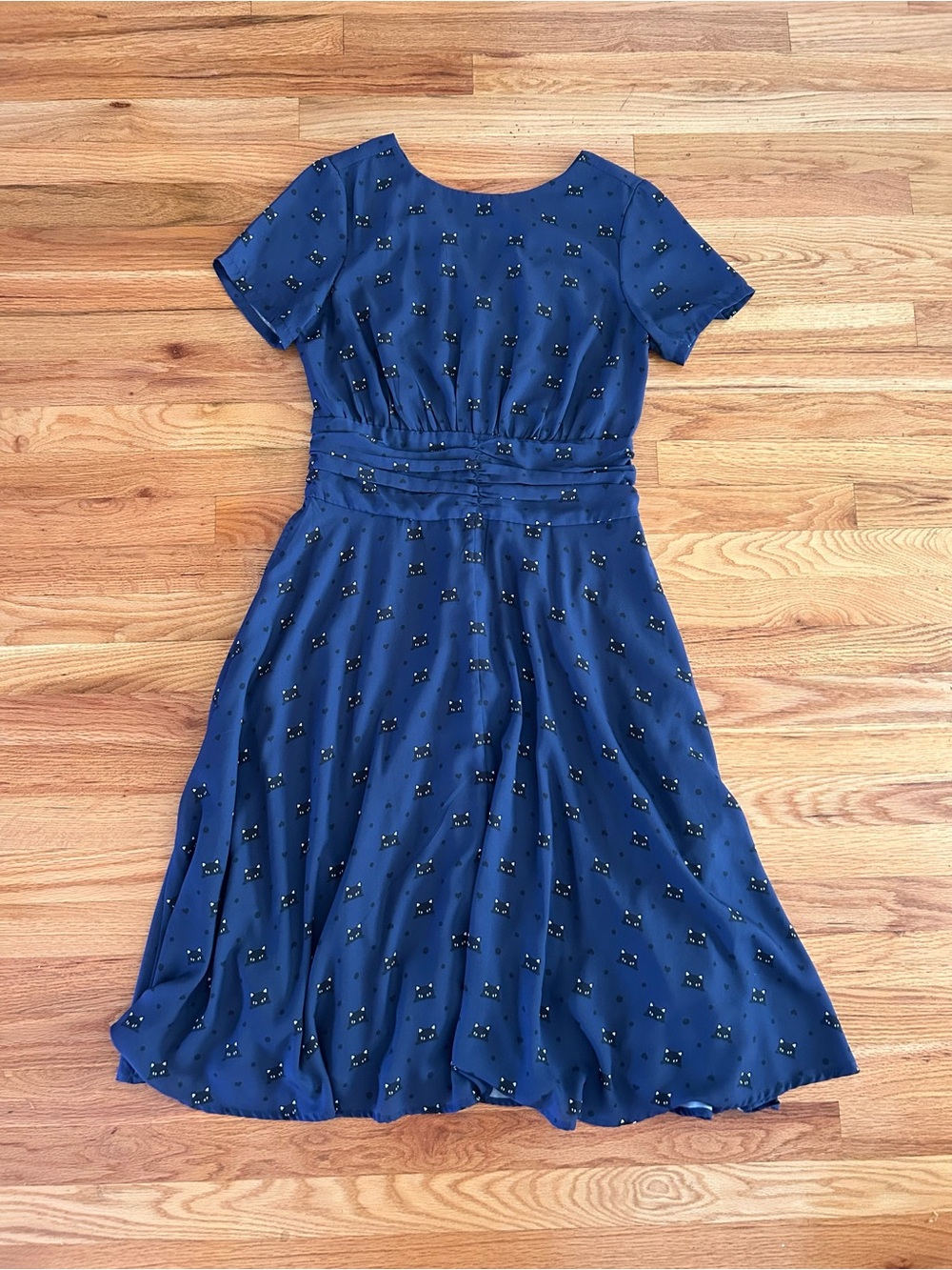 Wayward Fancies Blue Short Sleeve Cat Head Dress-Size M